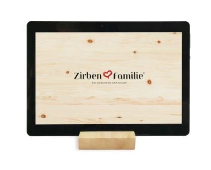 Smartphone & Tablethalter aus Zirbenholz Zirbenfamilie