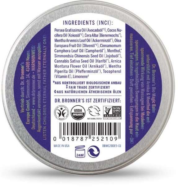 ArnikaMenthol Magic Balm 60g Dr. Bronner's spa wellness and bath