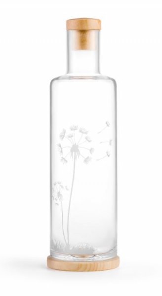 Elegantes Flaschendesign mit eingravierter Pusteblume - 1 Liter Inhalt