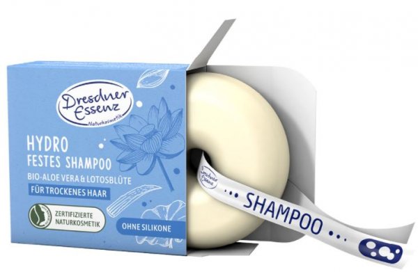 Festes Shampoo Hydro mit Bio-Aloe-Vera und Lotusblüte für trockenes Haar