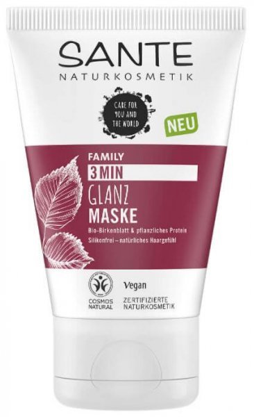 Glanz Haarmaske 3 Min Bio-Birkenblatt & pflanzliches Protein 100ml SANTE