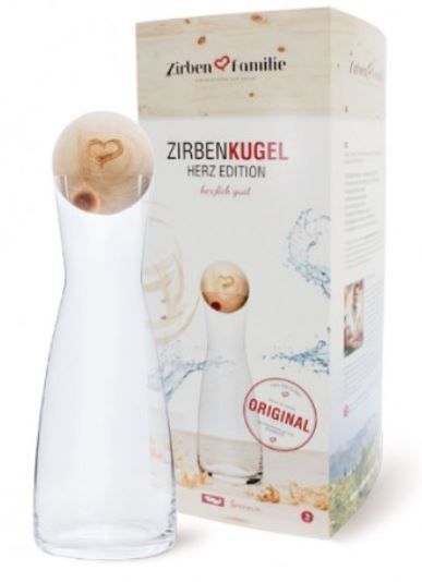 Herz Zirbenkugel Wasserkaraffe