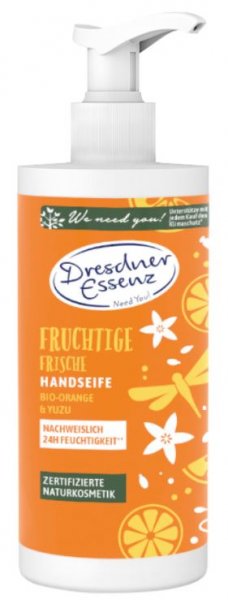 Handseife fruchtige Frische mit Bio-Orange und Yuzu von Dresdner Essenz