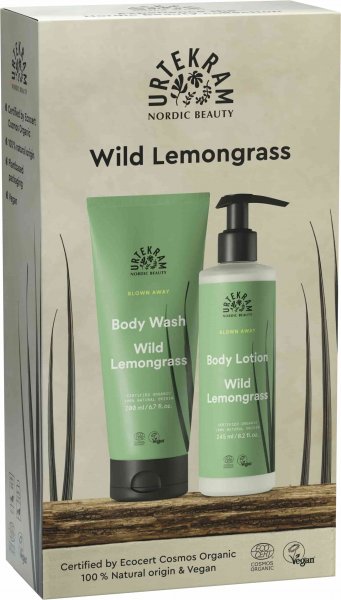 Wild Lemongrass Geschenkset von Urtekram mit Duschgel und Körperlotion